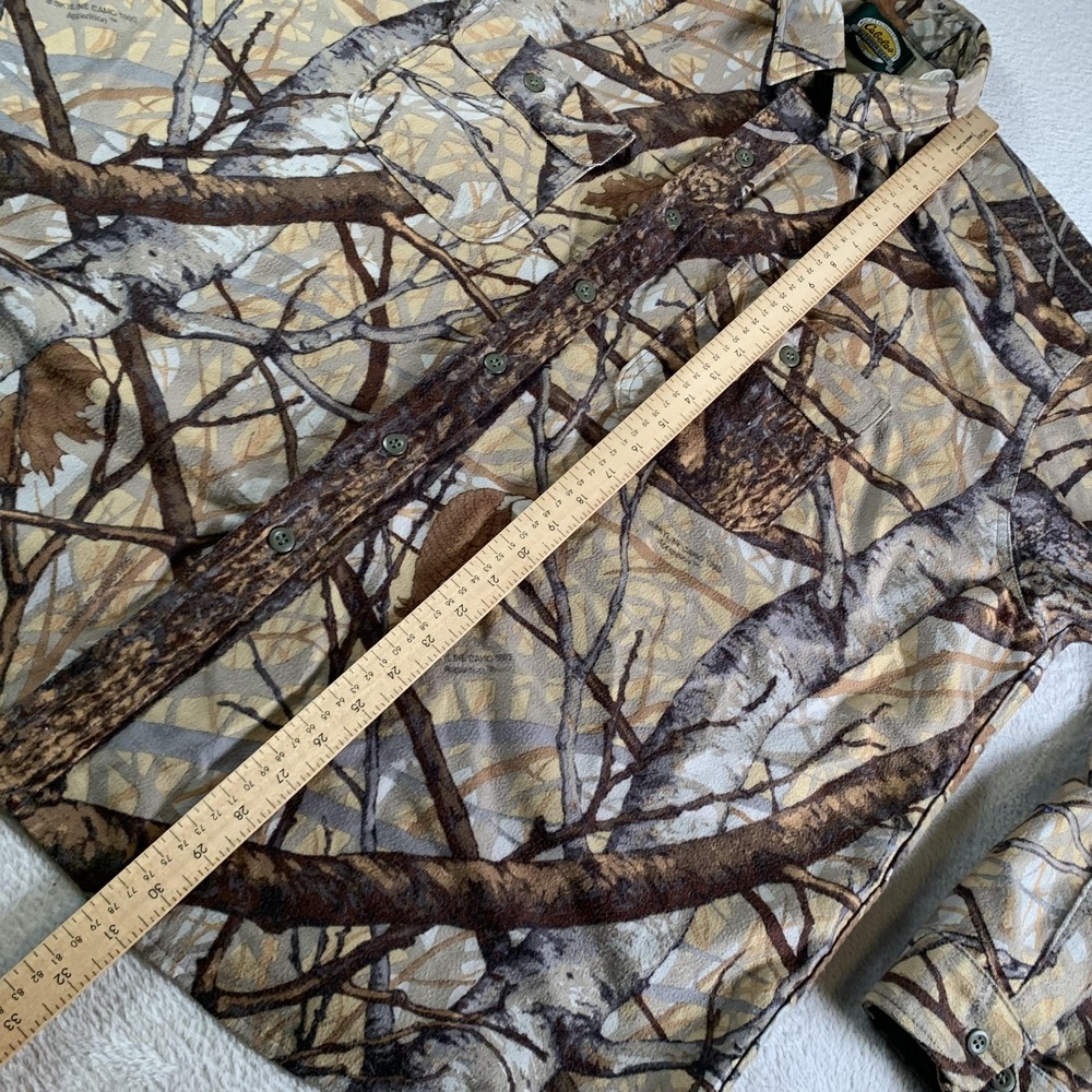 Vintage Cabelas Shirt Mens 3XL Brown Skyline Camo Long Sleeve Hunting 90s USA - Picture 8 of 11